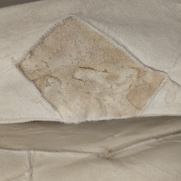 White Mongolian Curly Lamb Fur Coat Reversible to Patchwork Jacket Fun Sexy Real - Picture 9 of 16